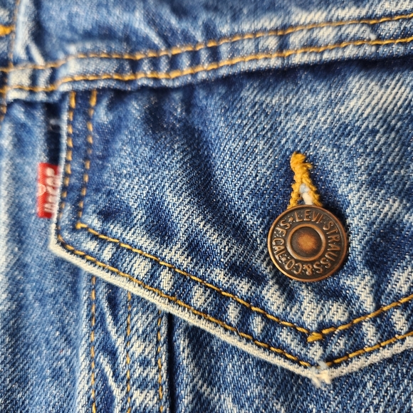 Vintage 80s Levis Denim Trucker Jacket Size 44 Blue USA Made 70506-0216 Type 3 - Picture 5 of 12